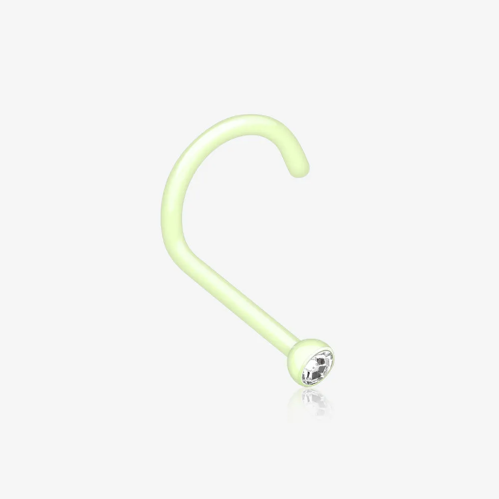 Bio Flexible Press Fit Gem Nose Screw Ring