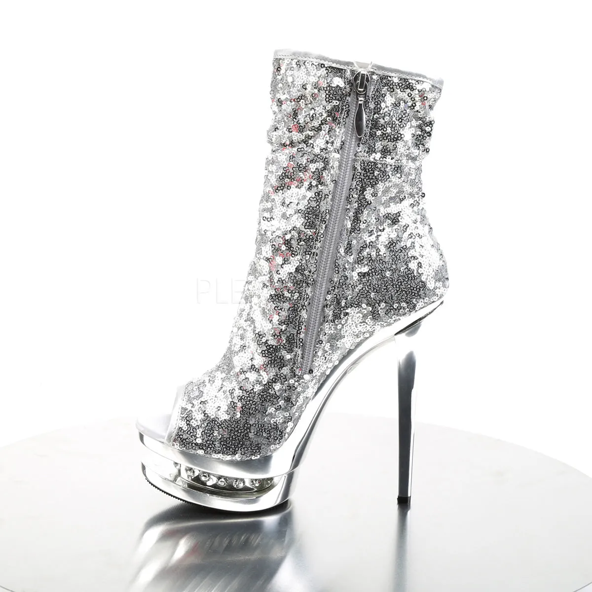 BLONDIE-R-1008  Silver Sequins/Silver Chrome