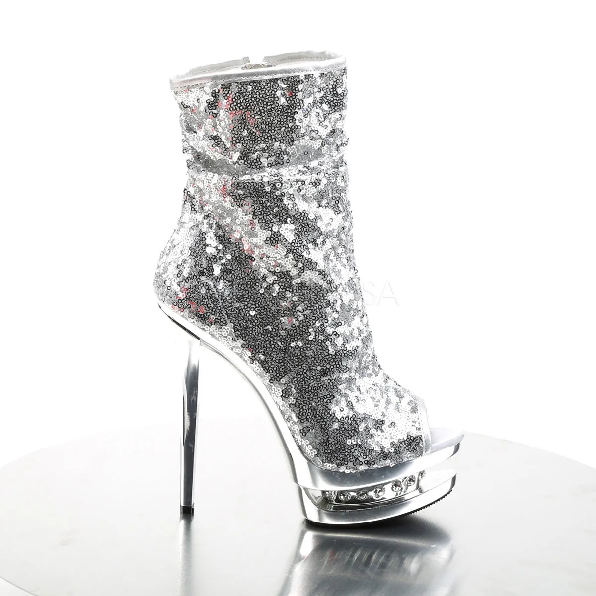 BLONDIE-R-1008  Silver Sequins/Silver Chrome