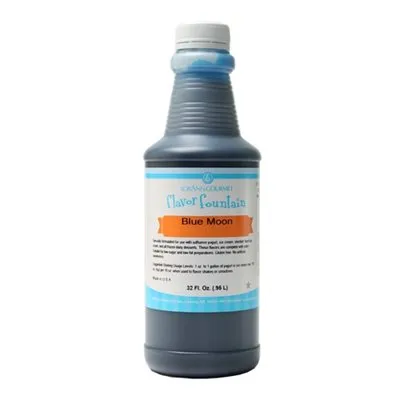 Blue Moon Flavor Fountain - 4 oz - 32 oz Bottle - Flavoring for Ice Cream, Milk Shakes, Slush, Food and Beverages - Ice Cream and Beverage Flavors - LorAnn Oils - Canadian Distribution