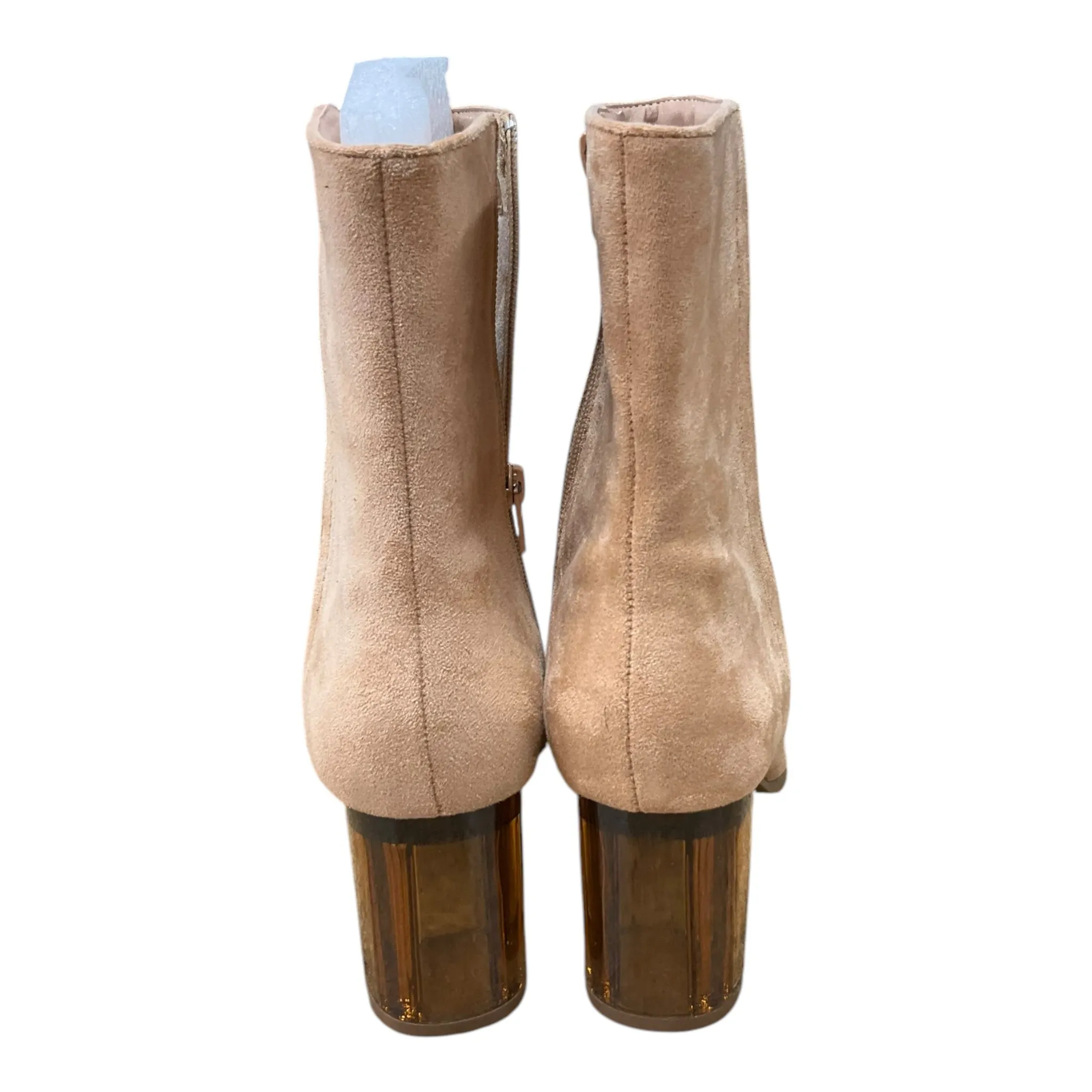 Boots Mid-calf Heels By Clothes Mentor In Tan, Size: 8.5