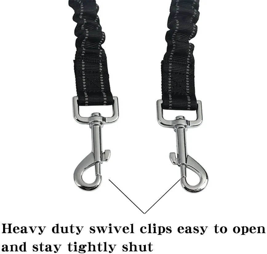 Bungee Nylon Reflective Double Dog Leash