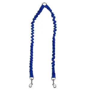 Bungee Nylon Reflective Double Dog Leash