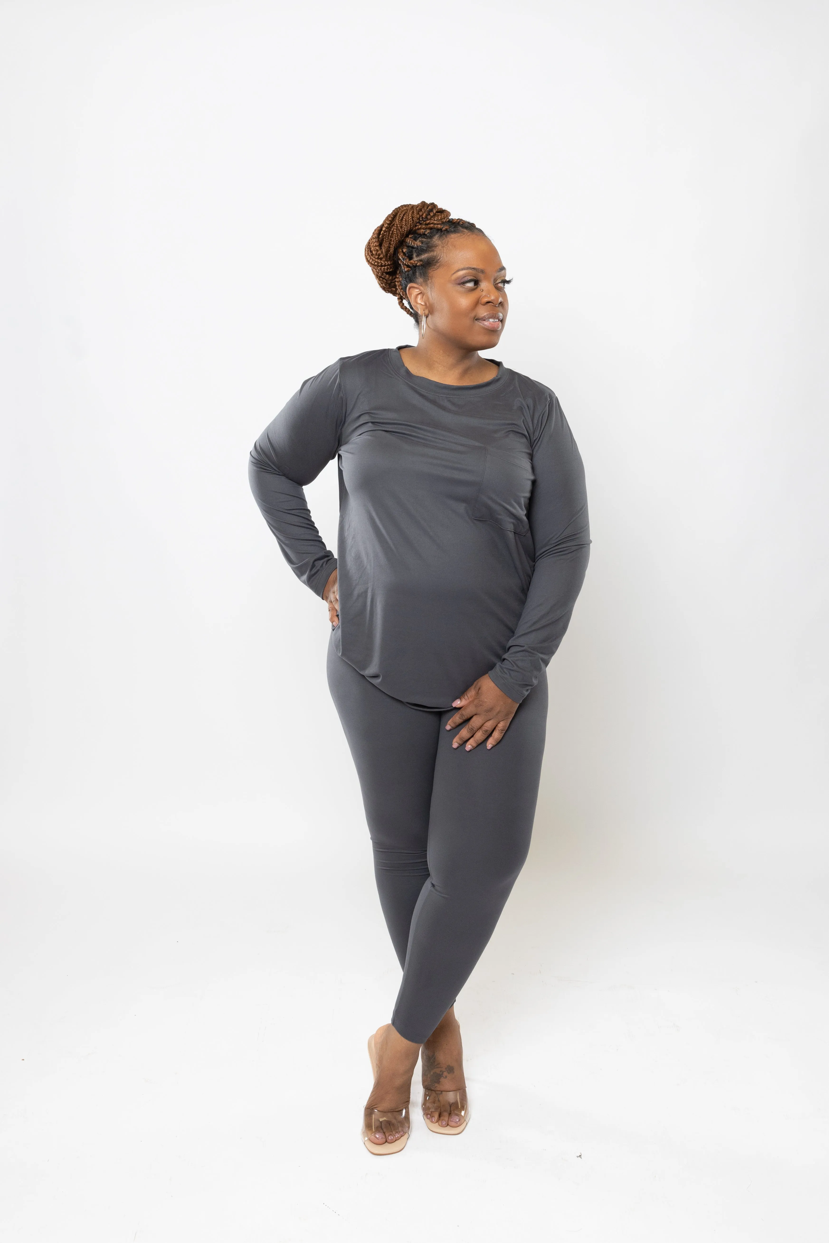 Buttery Soft 2 Piece Front Pocket Long-sleeve Loungewear Set