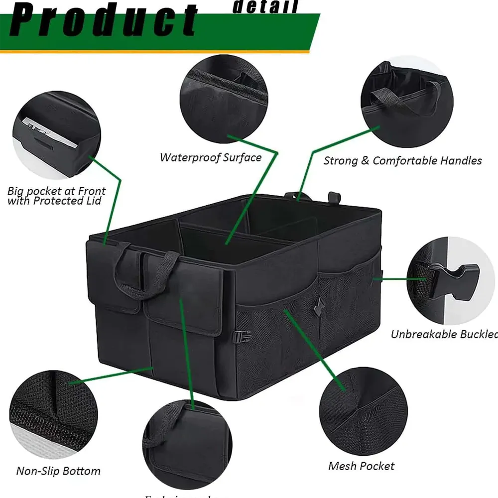 Car Trunk Organizer, Custom-Fit For Car, Foldable Car Trunk Storage Box, Storage Bag, Waterproof, Dust-proof, Stain-Resistant, Car Accessories WAFD229