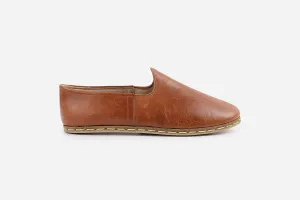 Chestnut Handmade Leather Loafers (Men's)