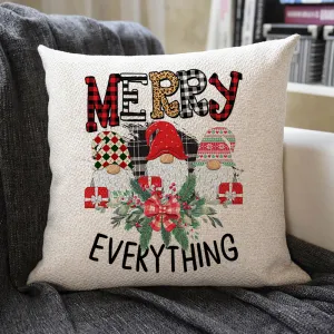 Christmas Themed Linen Pillowcase