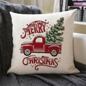 Christmas Themed Linen Pillowcase