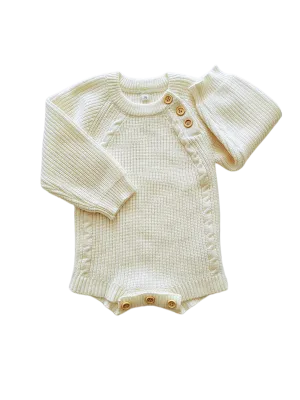 Chunky Knit Sweater Romper Baby | Cream