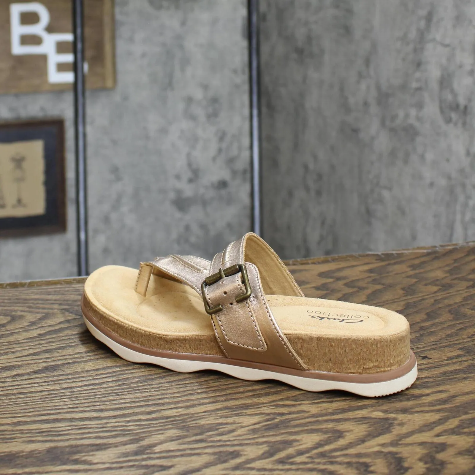 Clarks Brynn Madi Sandals Amputee Replacement Left Shoe Only Brown Shimmer 6.5M
