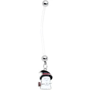 Clear Bioplast Witch Hat Ghost Halloween Dangle Pregnancy Belly Ring