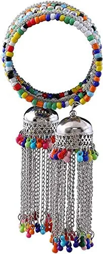 Combo of 2 Bangle Bracelet with Multicolor Beads Jhumki