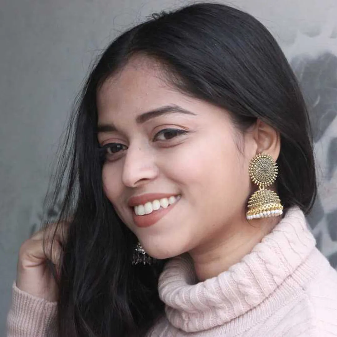 Combo of 2 Golden and Dark Green Pearls Dome Shape Jhumki