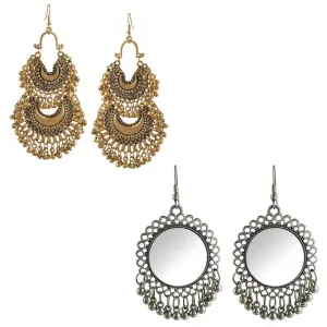 Combo of 2 Mirror and Layer Chandbali Jhumki