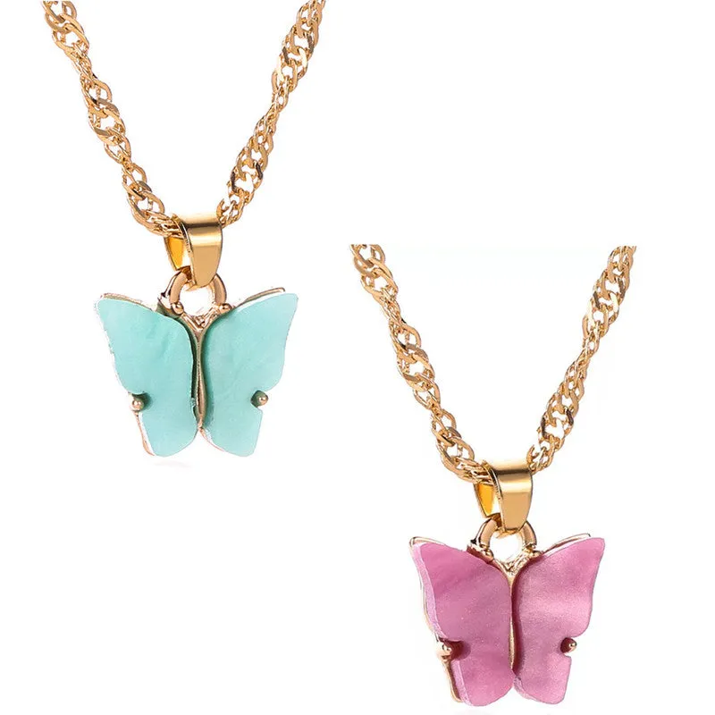 Combo of 2 Rosepink and Blue Mariposa Pendant