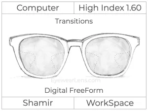 Computer Progressive - Shamir - WorkSpace - Digital - High Index 1.60 - Transitions Signature