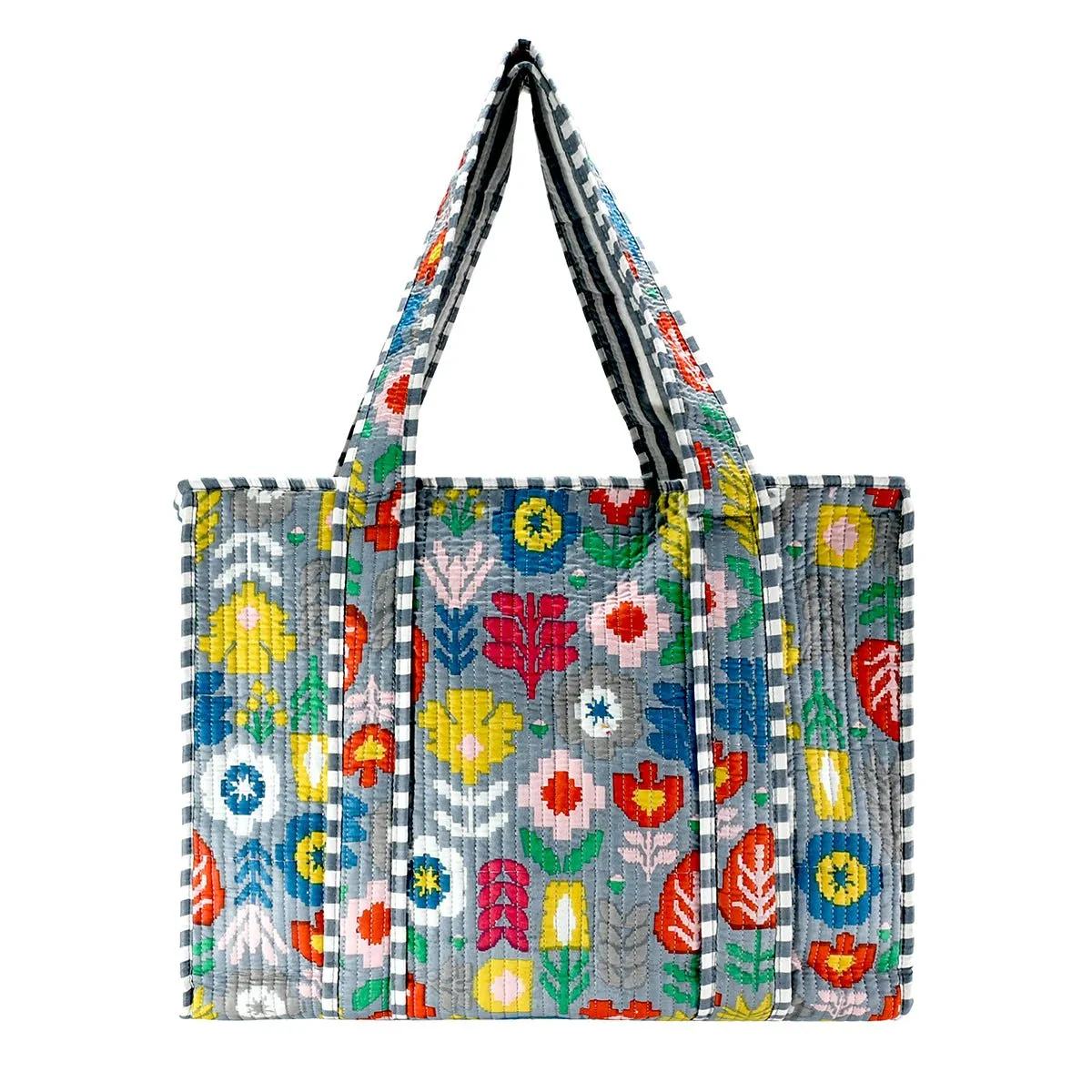 Cotton Block Print Tote Bag- Small & Large