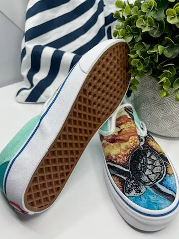 Custom Baby Sea Turtle Vans Shoes Size 8