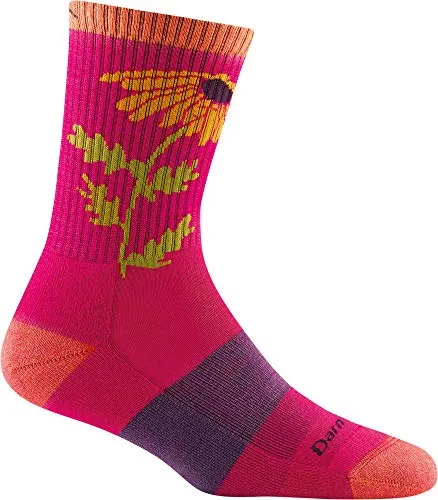 Darn Tough Womens 1988 Queen Bee Micro Crew Lightweight with Cushion Merino Wool Socks