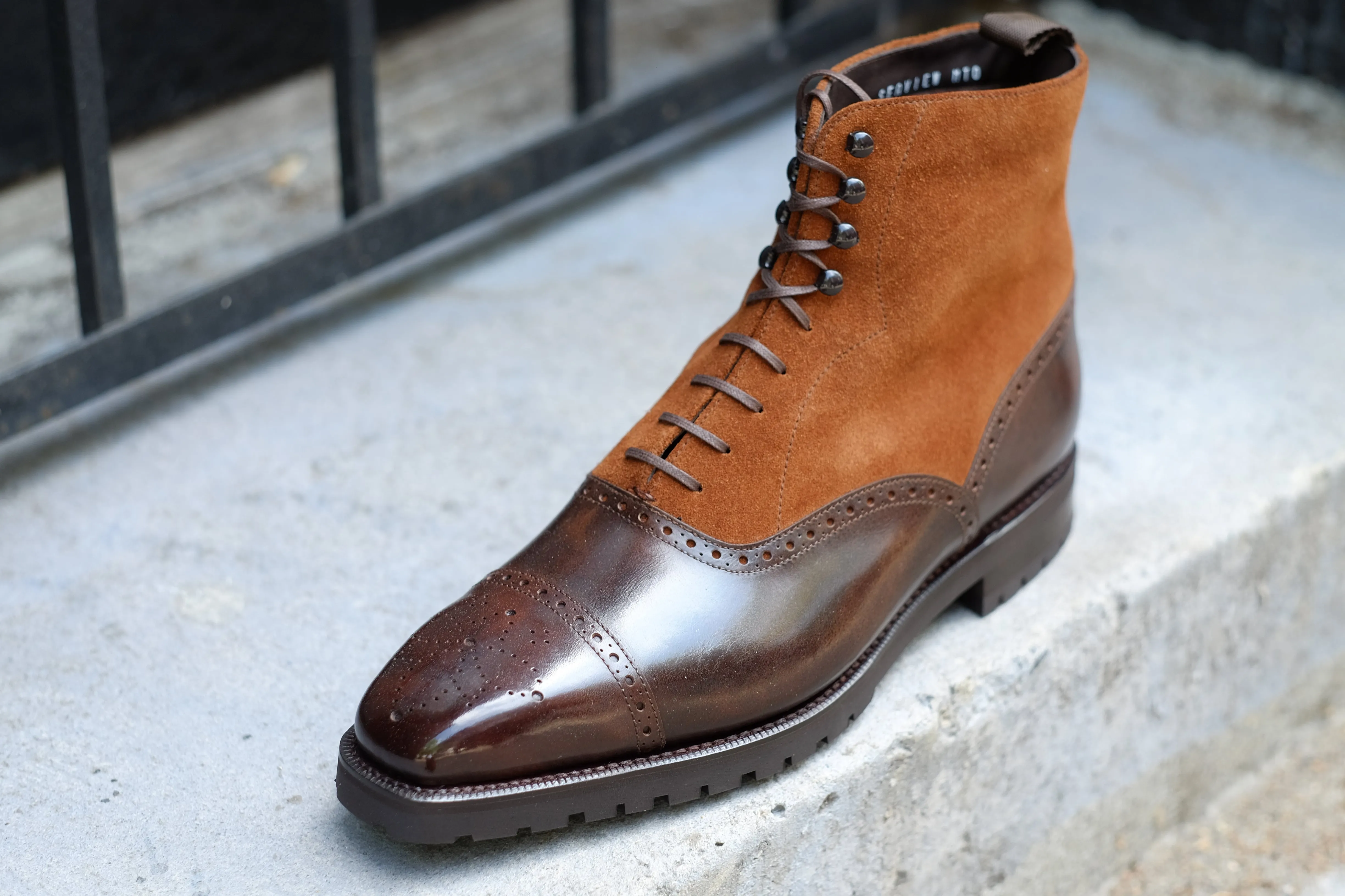 David - MTO - Dark Brown Museum Calf / Snuff Suede - MGF Last - Commando Sole