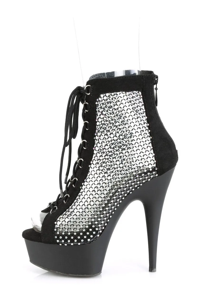 DELIGHT-600-33RM Ankle Boot | Black Faux Suede