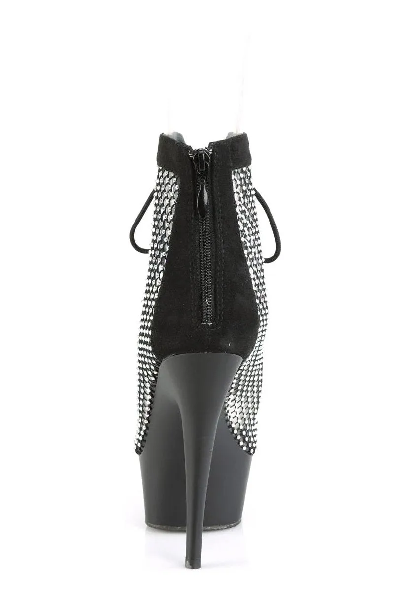 DELIGHT-600-33RM Ankle Boot | Black Faux Suede