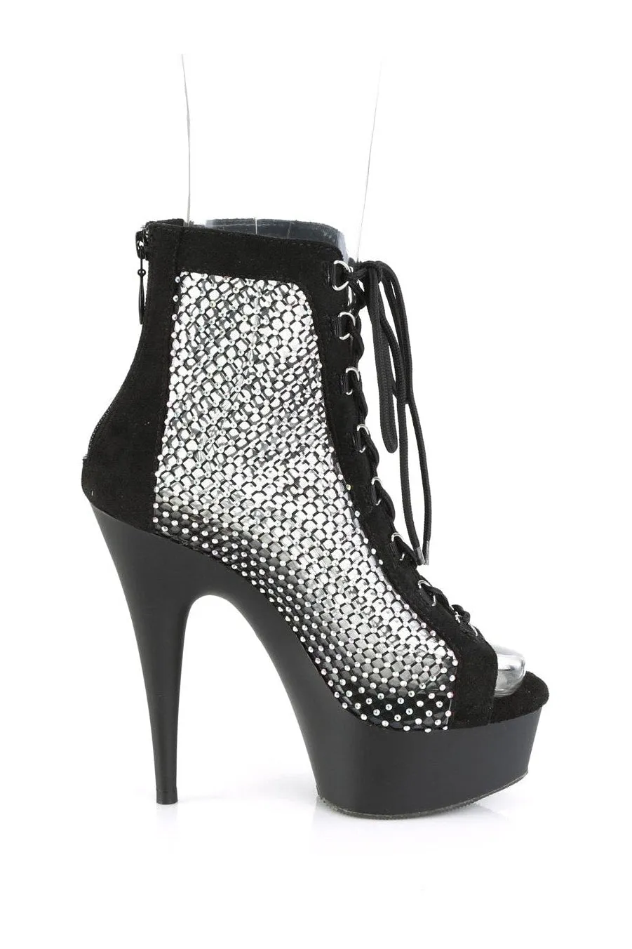 DELIGHT-600-33RM Ankle Boot | Black Faux Suede