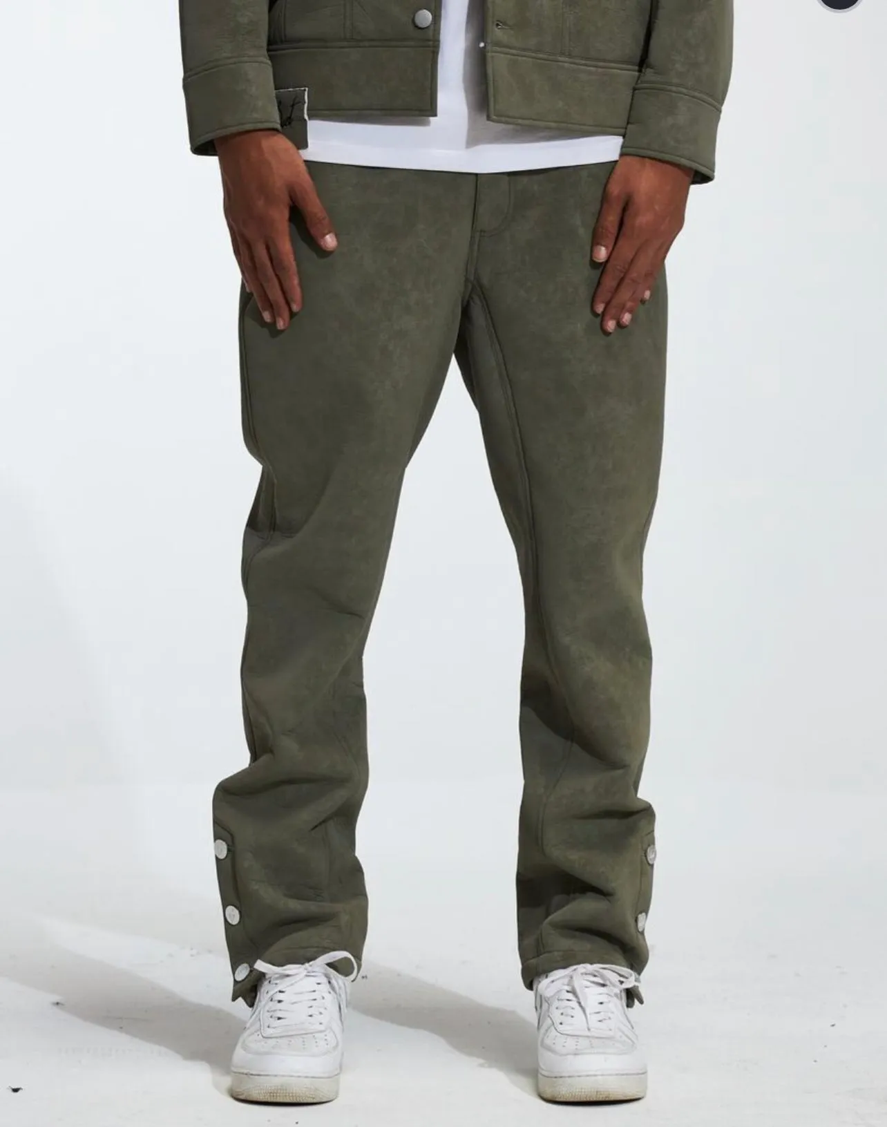 DIET STARTS MONDAY - VEGAN SUEDE PANTS - OLIVE