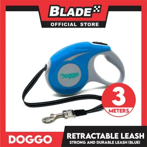 Doggo Retractable Leash 3M (Blue) Strong And Durable, In Comfort And Control Running And Convenient