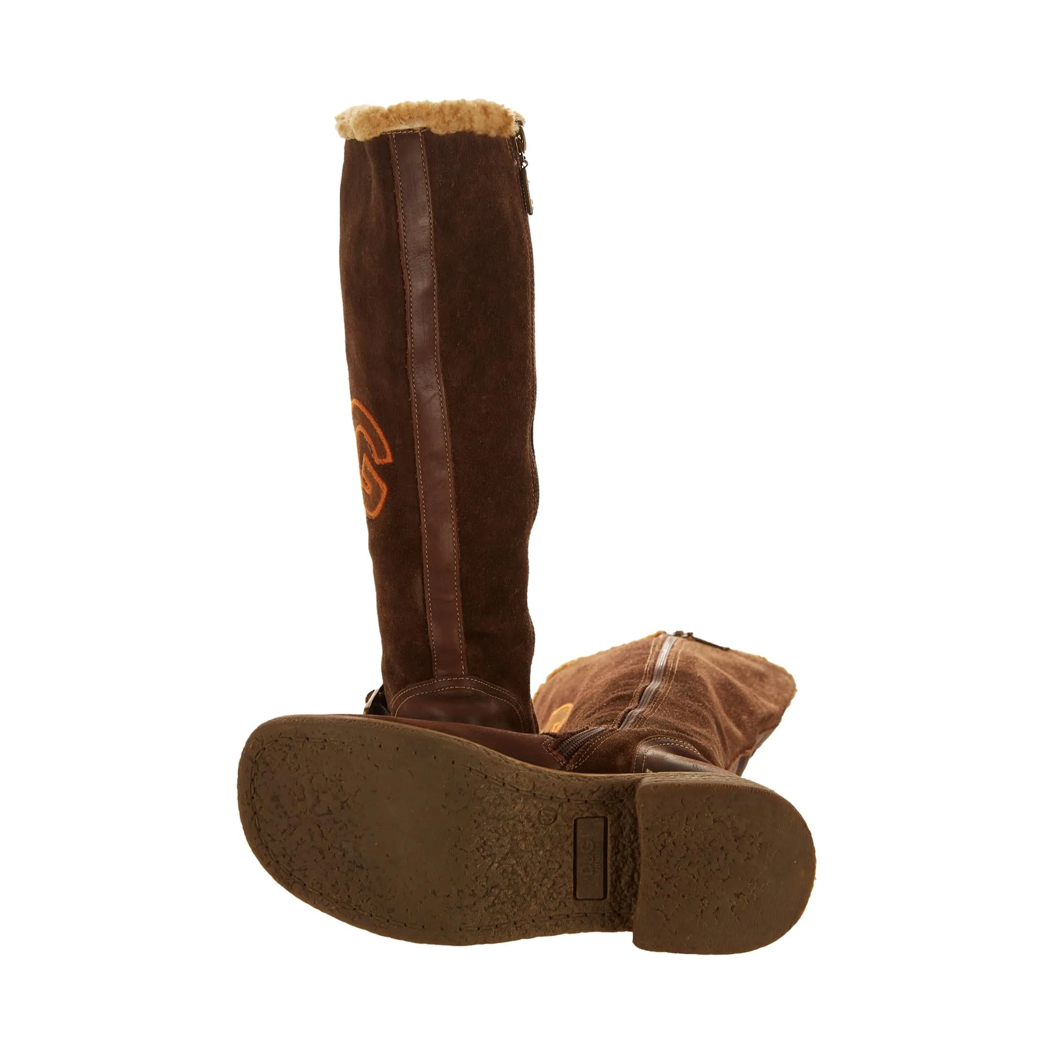 Dolce & Gabbana Brown Suede Logo Boots