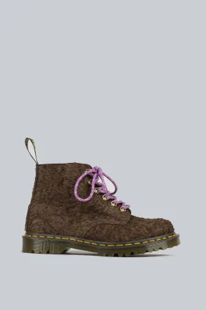 DR MARTENS 101 MADE IN ENGLAND HARDWARE SUEDE ANKLE BOOTS DARK BROWN