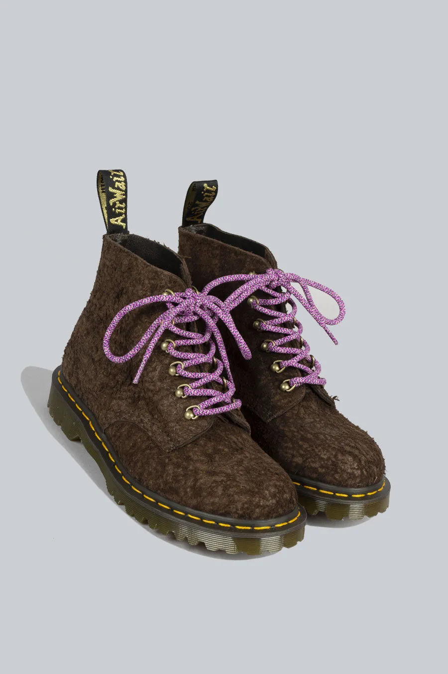 DR MARTENS 101 MADE IN ENGLAND HARDWARE SUEDE ANKLE BOOTS DARK BROWN