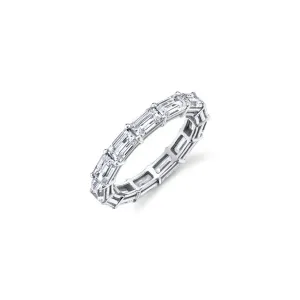East-West Emerald Cut Eternity Ring