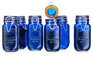 Elegant Home Quality Airtight Glass 5 Ounce Spice Jar Hermetic Seal Bail & Trigger/Jar with Lidx2022; Use As Spice Canisterx2022; / Set of 6 (Clear)