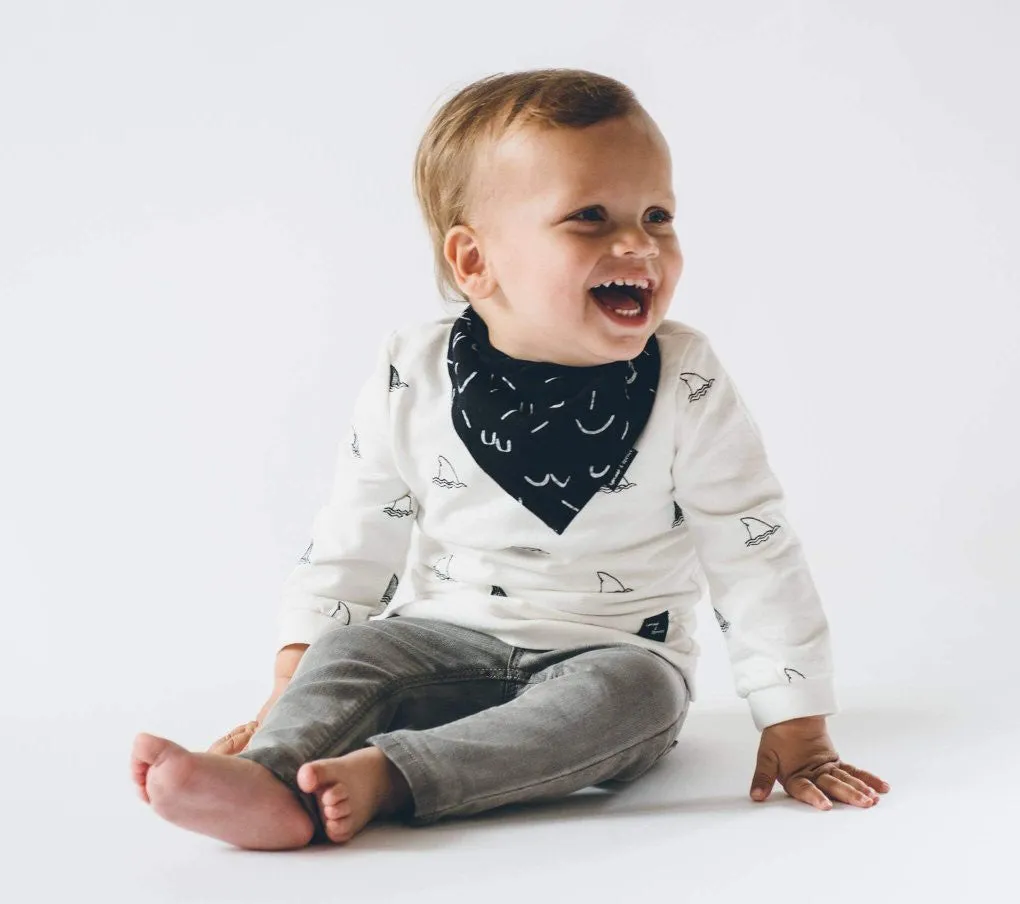 Embroidery Shark Allover Sweater