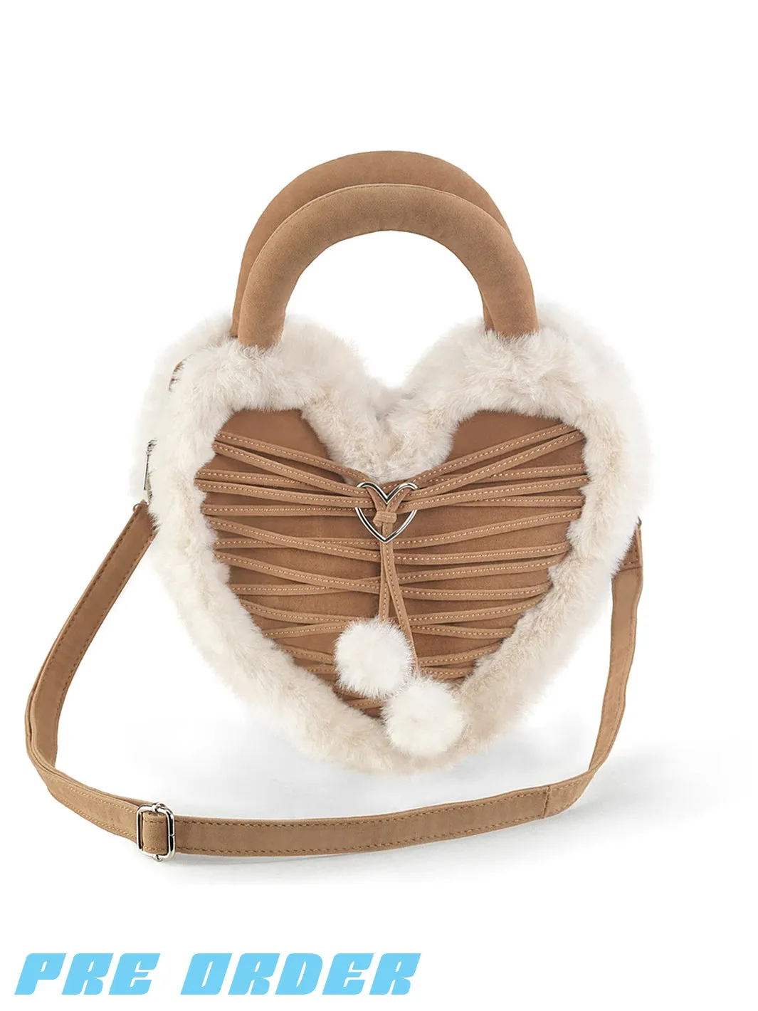 FAUX HEART SHAPED PURSE - CAMEL ✰ PRE ORDER ✰