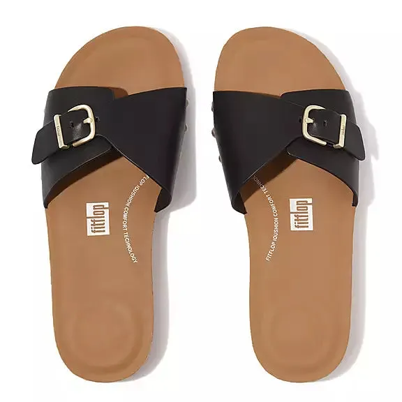 FitFlop IQushion Adjustable Buckle Leather Slide