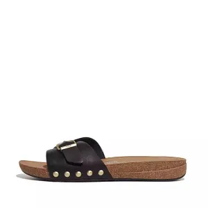 FitFlop IQushion Adjustable Buckle Leather Slide