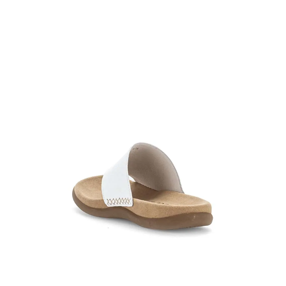Gabor Leather Toe Post Sandal White