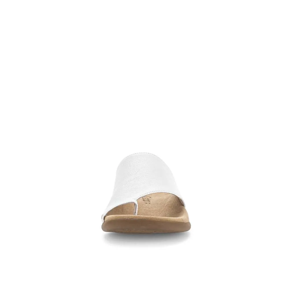 Gabor Leather Toe Post Sandal White