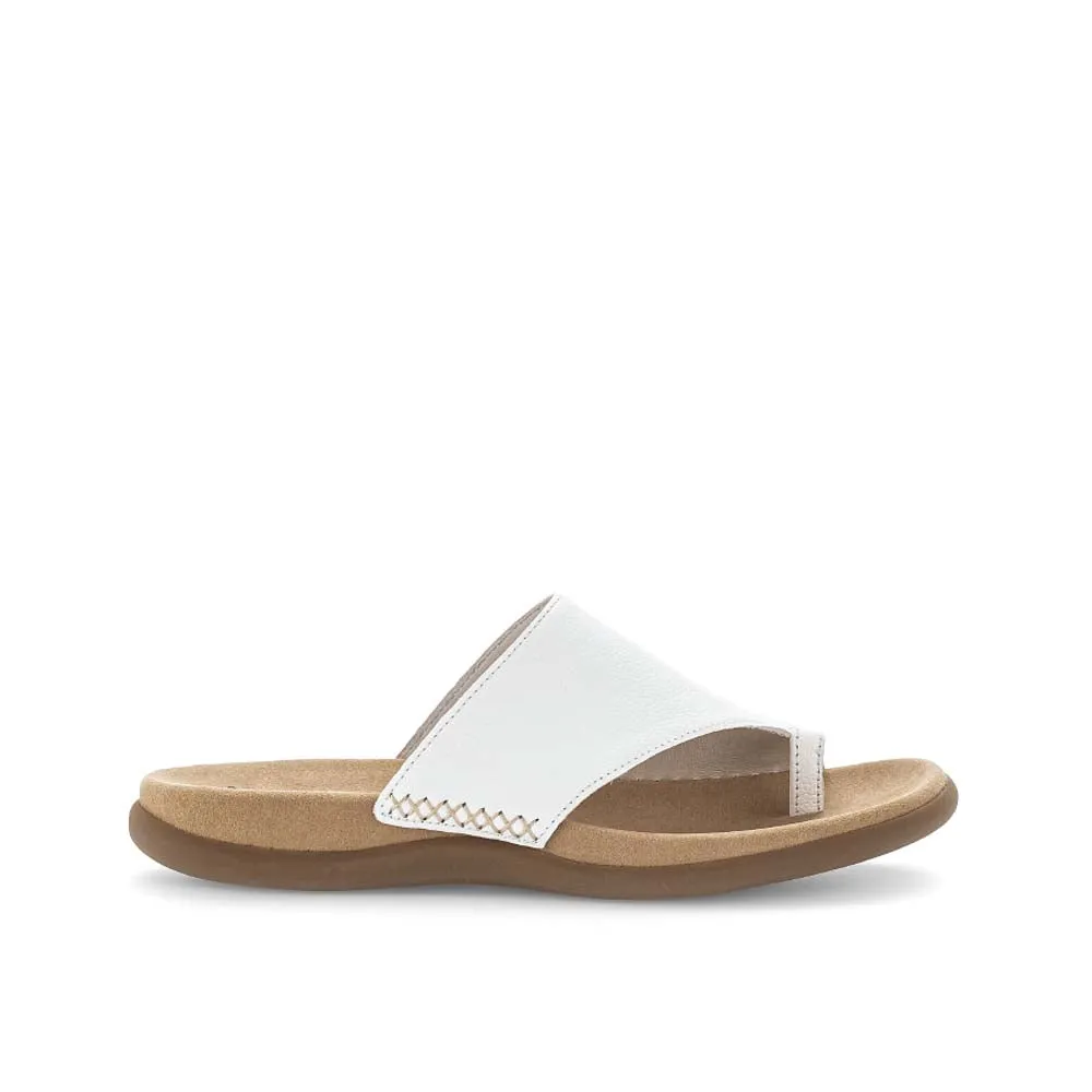 Gabor Leather Toe Post Sandal White