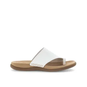 Gabor Leather Toe Post Sandal White