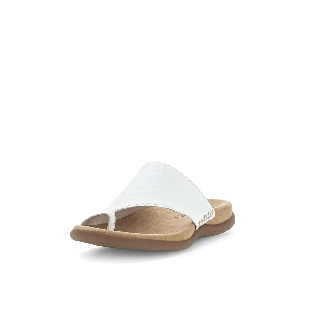 Gabor Leather Toe Post Sandal White