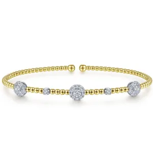 Gabriel & Co. Diamond Cluster Station Cuff Bracelet
