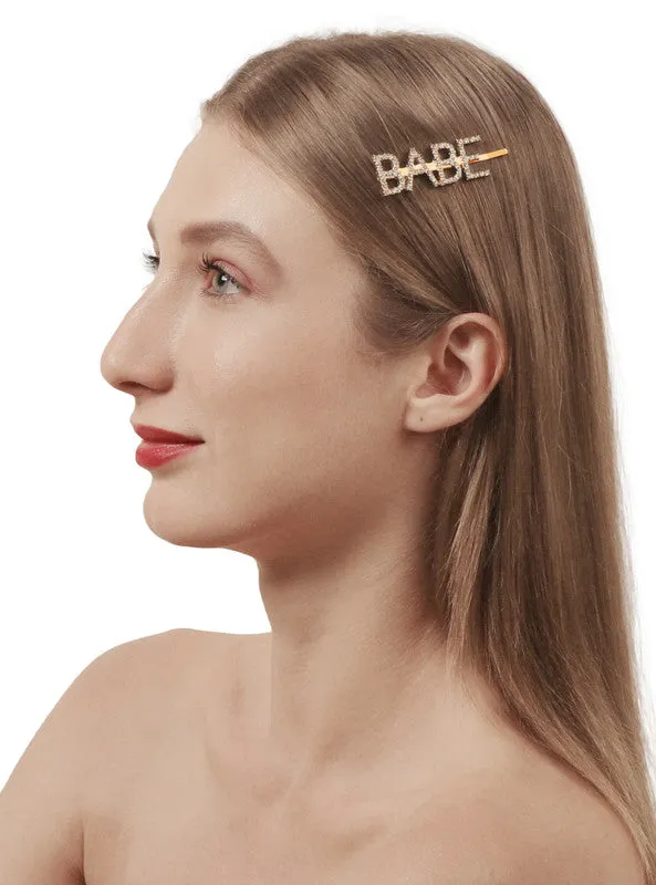 Golden Babe Word Hairclip