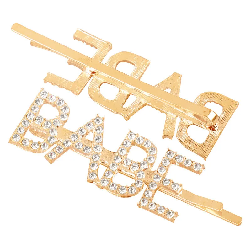 Golden Babe Word Hairclip