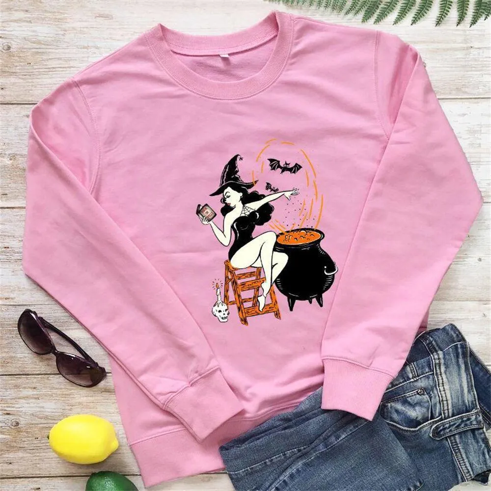 Graphic long Sleeve Shirts Bats & Witch