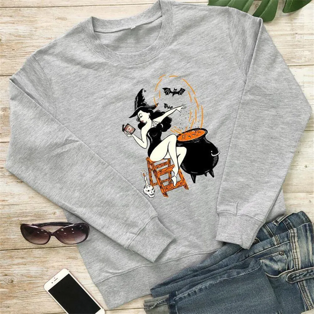 Graphic long Sleeve Shirts Bats & Witch