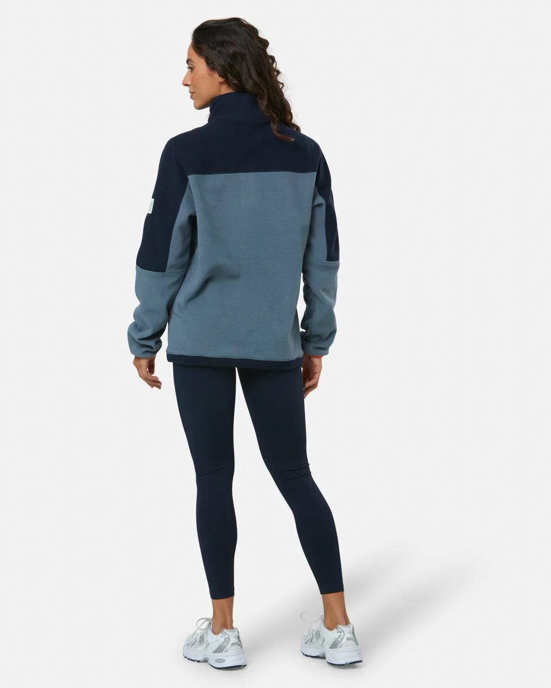 Gym Coffee Half Zip Polar Fleece (Unisex) - Stone Blue