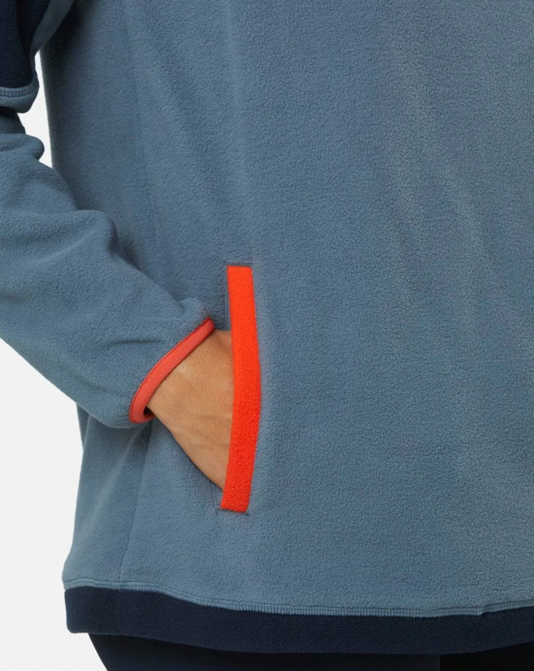 Gym Coffee Half Zip Polar Fleece (Unisex) - Stone Blue